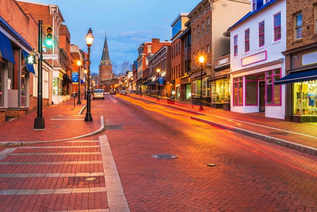 Annapolis, Marlyand, USA on Main Street